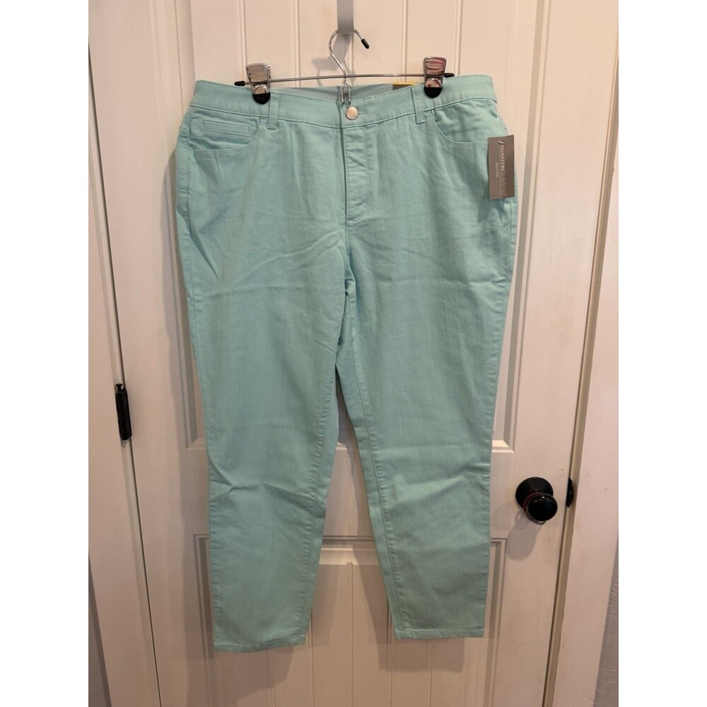 Christopher Banks Signature Slimming Jeans Womens 16W Aqua Mint Denim NWT Ankle